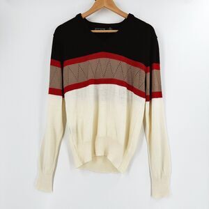 VTG Andrew St John Mens Sweater Medium Knit Grandpacore Retro Preppy Old Money